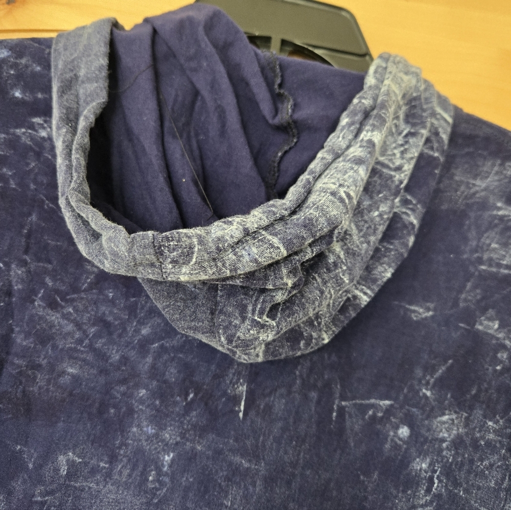 NWOT Kathmandu Imports Cropped Hoodie Butterfly Positive Vibes Blue Orange Top L - Picture 9 of 10